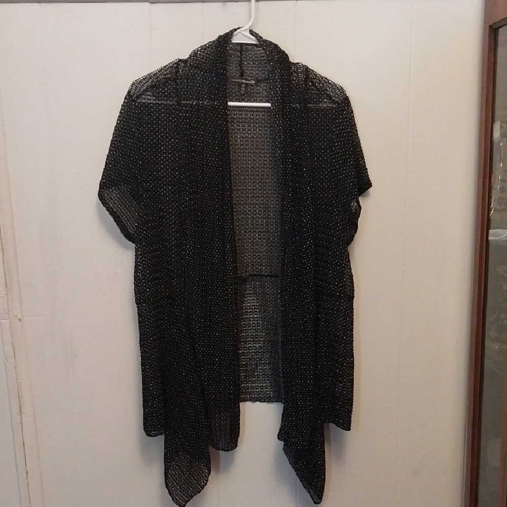 Black and White Knit Cardigan Sweaters